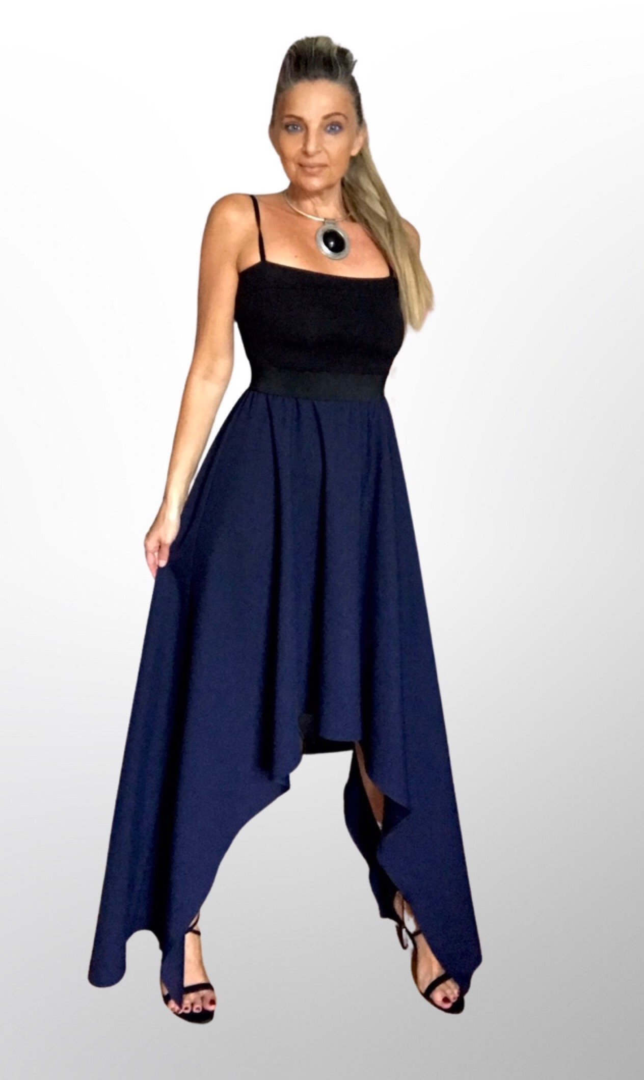 Dlouhé asymetrické šaty BOROS DR-L-AS05